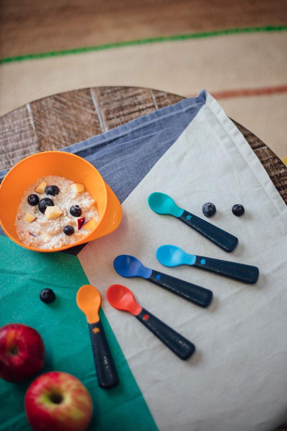 Tommee Tippee Easigrip Self-Feeding Weaning Spoons with BACSHIELD Antibacterial Technology, Chunky Handles, 6 Months+, Pack of 5