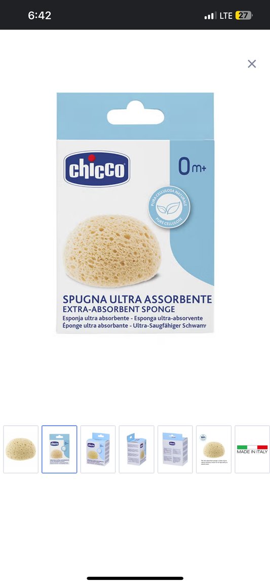 Chicco Safe Hygiene Extra Absorbent Sponge (0m+)