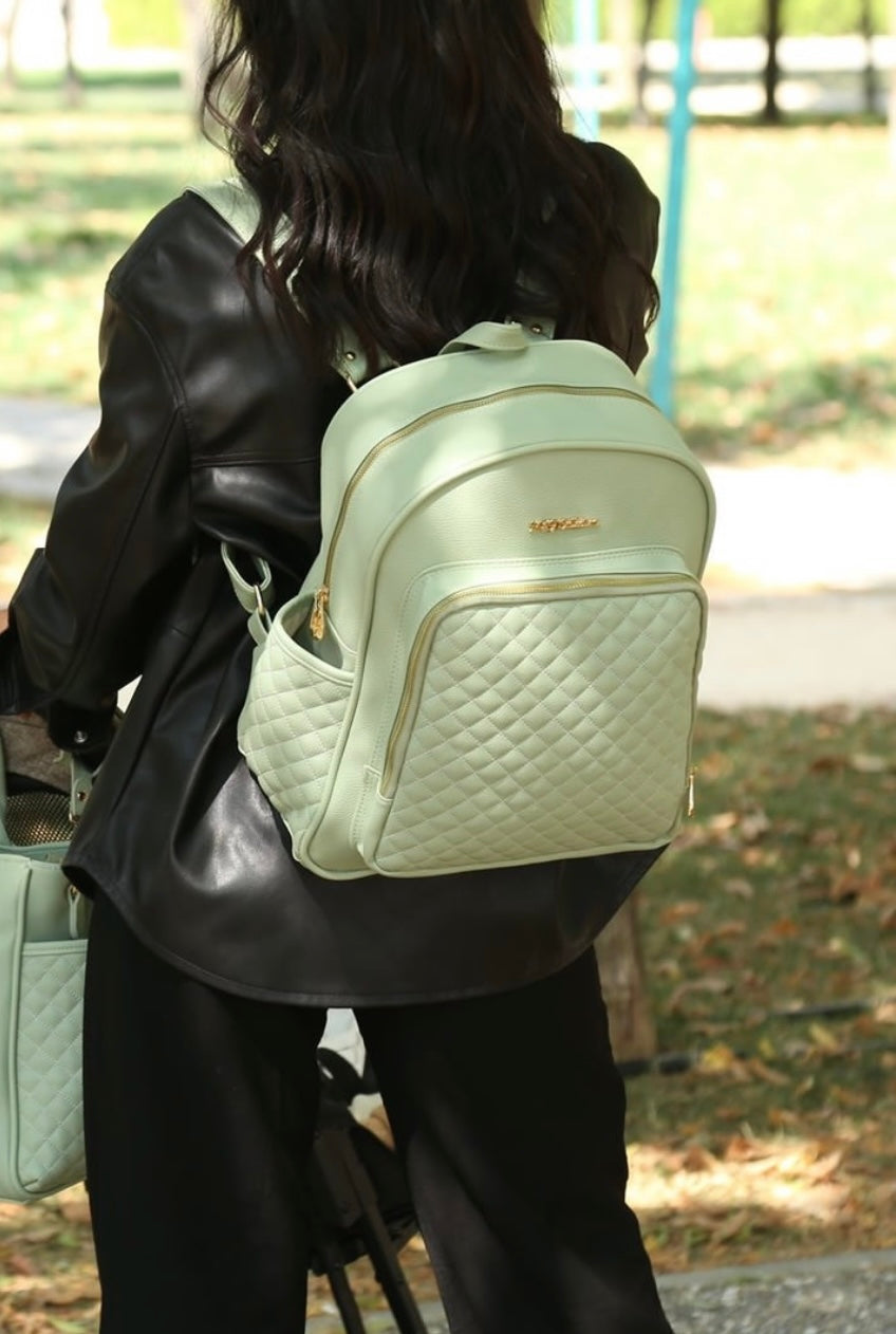 Dust Faux Leather bag  Backpack mint green