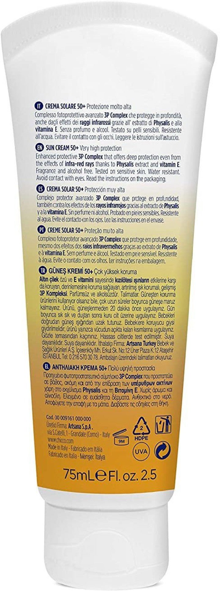 Chicco baby sun cream SPF 50+ 75ml