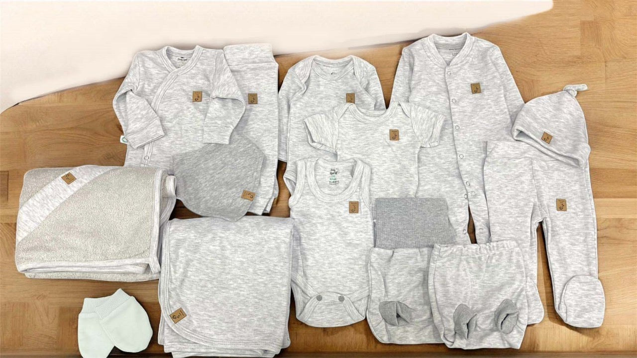 Baby cotton hospital set gray