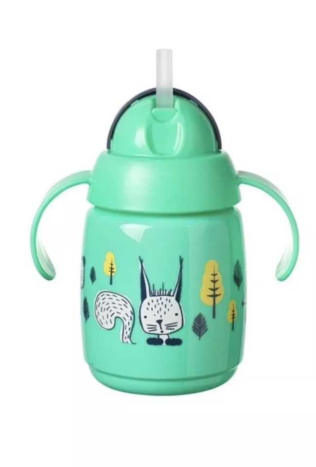 كوب تدريب للأطفال سوبر ستار من تومي تيبي، زجاجة مع ماصة للشرب، 300 مل، مناسب للأطفال من عمر 6 أشهر فما فوق