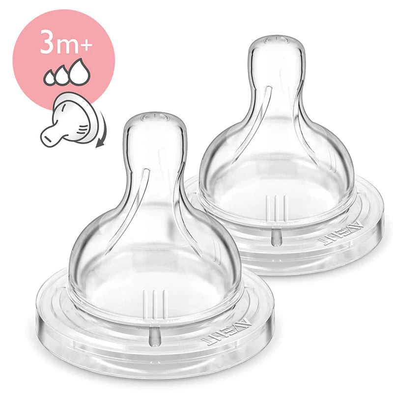 Avent 3 months + classic 2 variable flow teats
