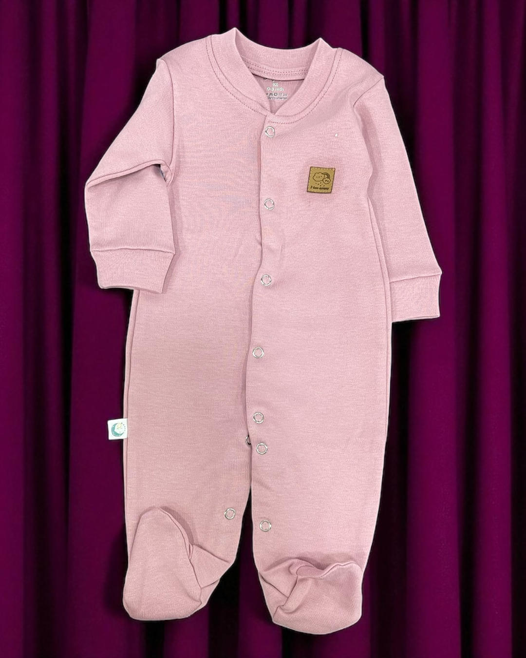 Baby cotton hospital set dusty rose