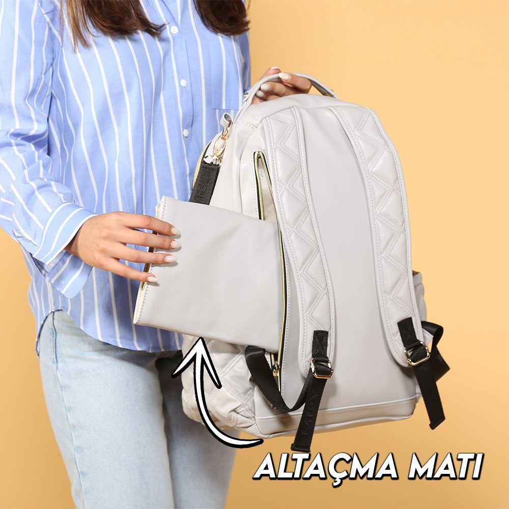 Oeste Faux Leather Backpack Diaper Bag