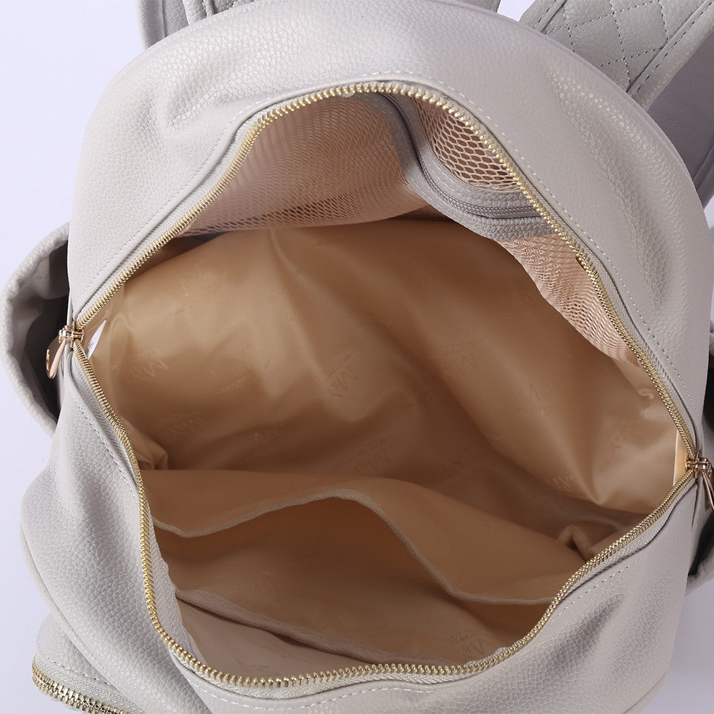 Dust Faux Leather bag  Backpack gray