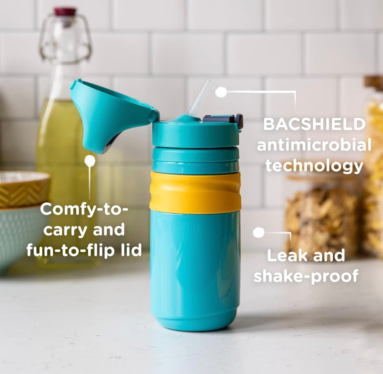 Tommee Tippee 18m+ Superstar 500ml Flip Top Water Bottle Orange