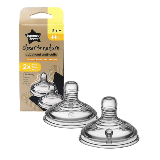 Tommee Tippee Closer To Nature Advanced Anti Colic 2 Medium Flow Teats 3 Months +