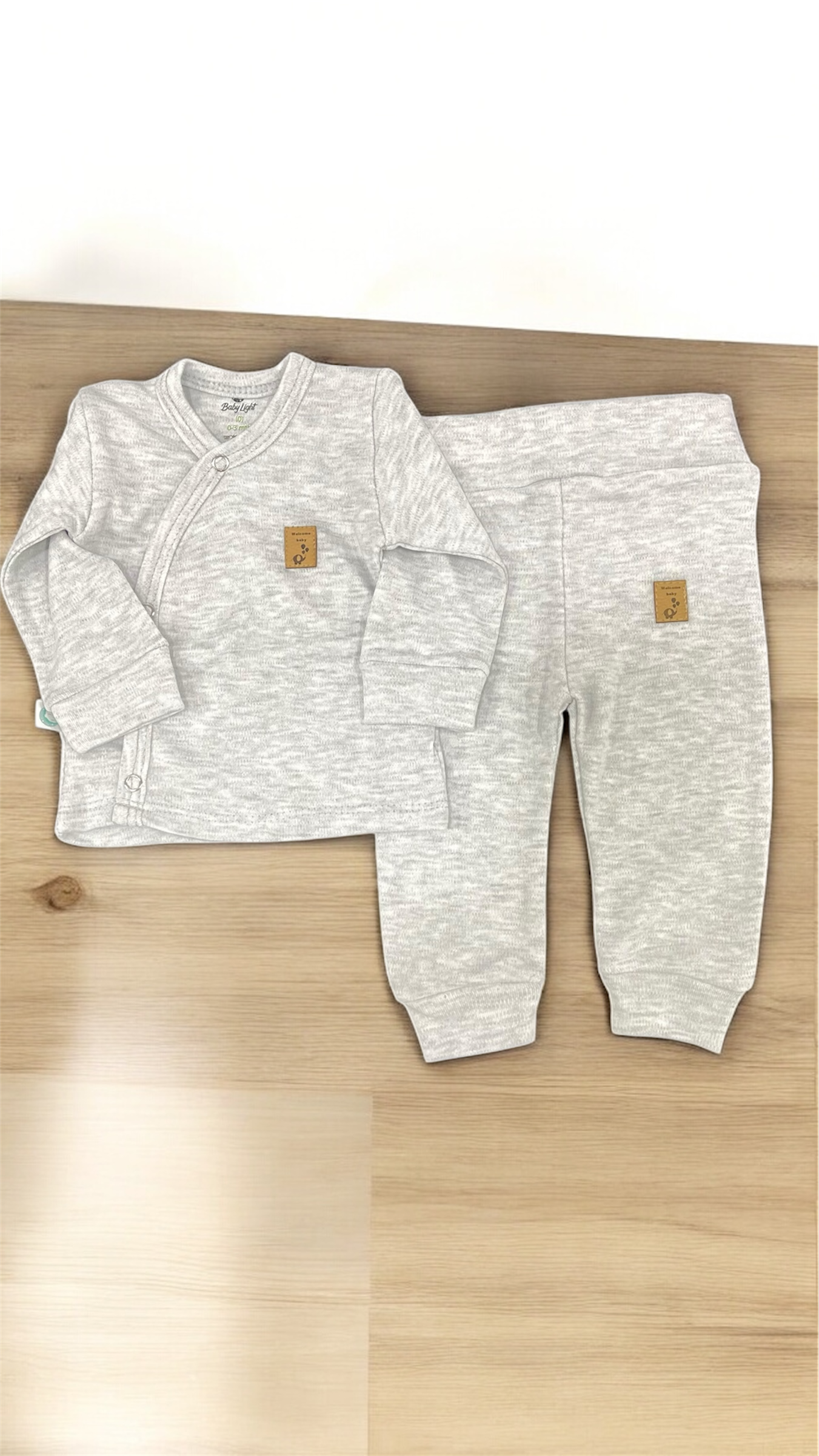 Baby cotton hospital set gray