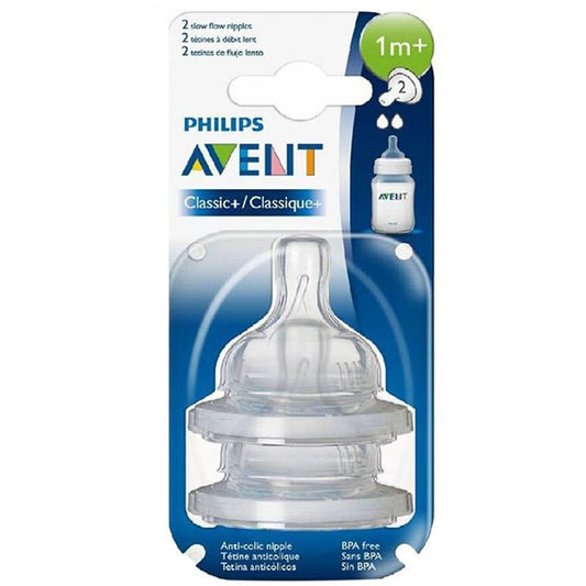 Avent 1 months +  classic 2 slow flow teats