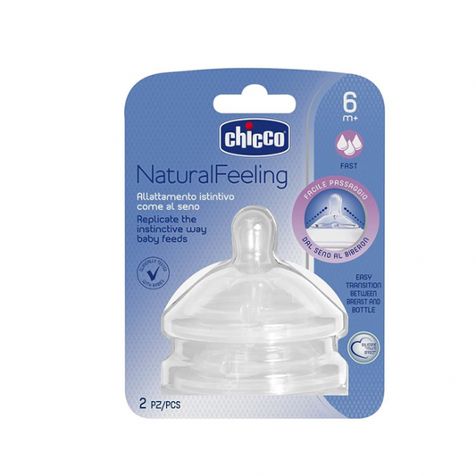 Chicco NauralFeeling Teat 6m+ Food Flow 2 Pcs Silicone