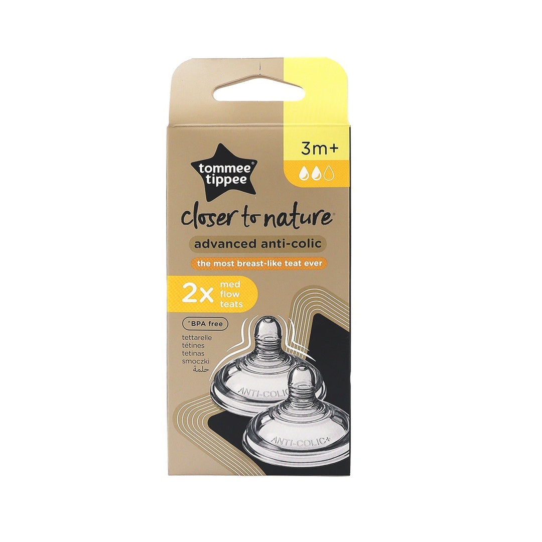 Tommee Tippee Closer To Nature Advanced Anti Colic 2 Medium Flow Teats 3 Months +