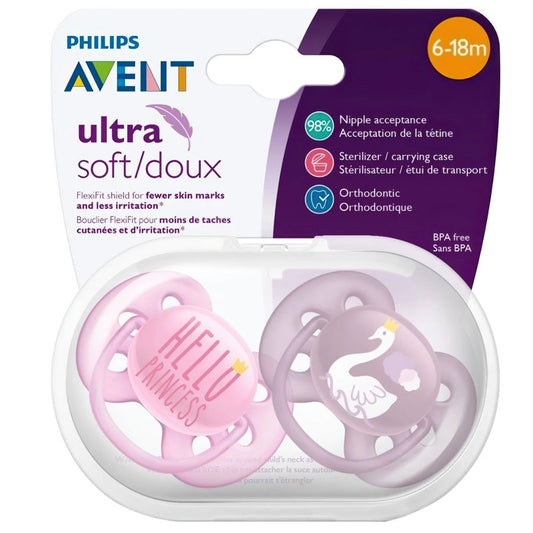 Avent 6-18m Pacifiers Ultra Soft Hello Princess