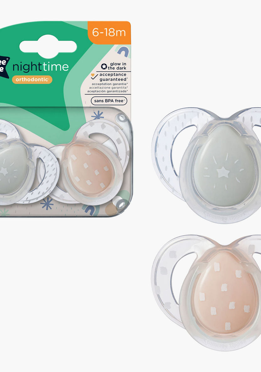 Tommee Tippee 6-18m nighttime Soothers Pacifiers Green