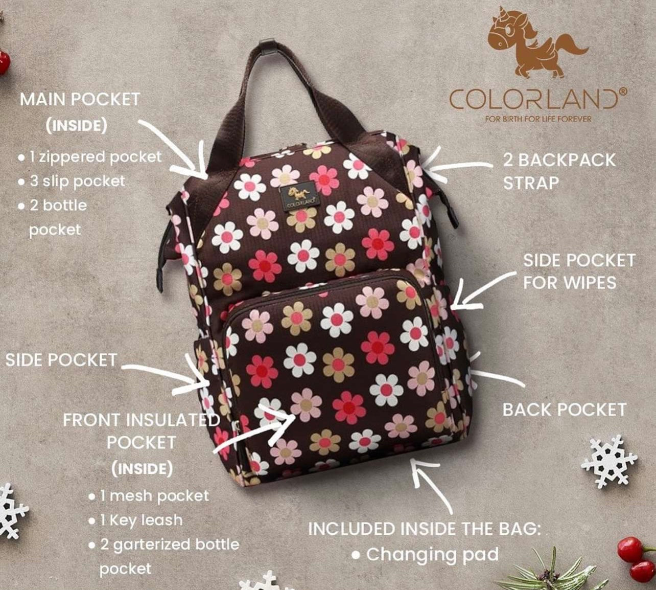 Colorland Mommy Diaper Backpack