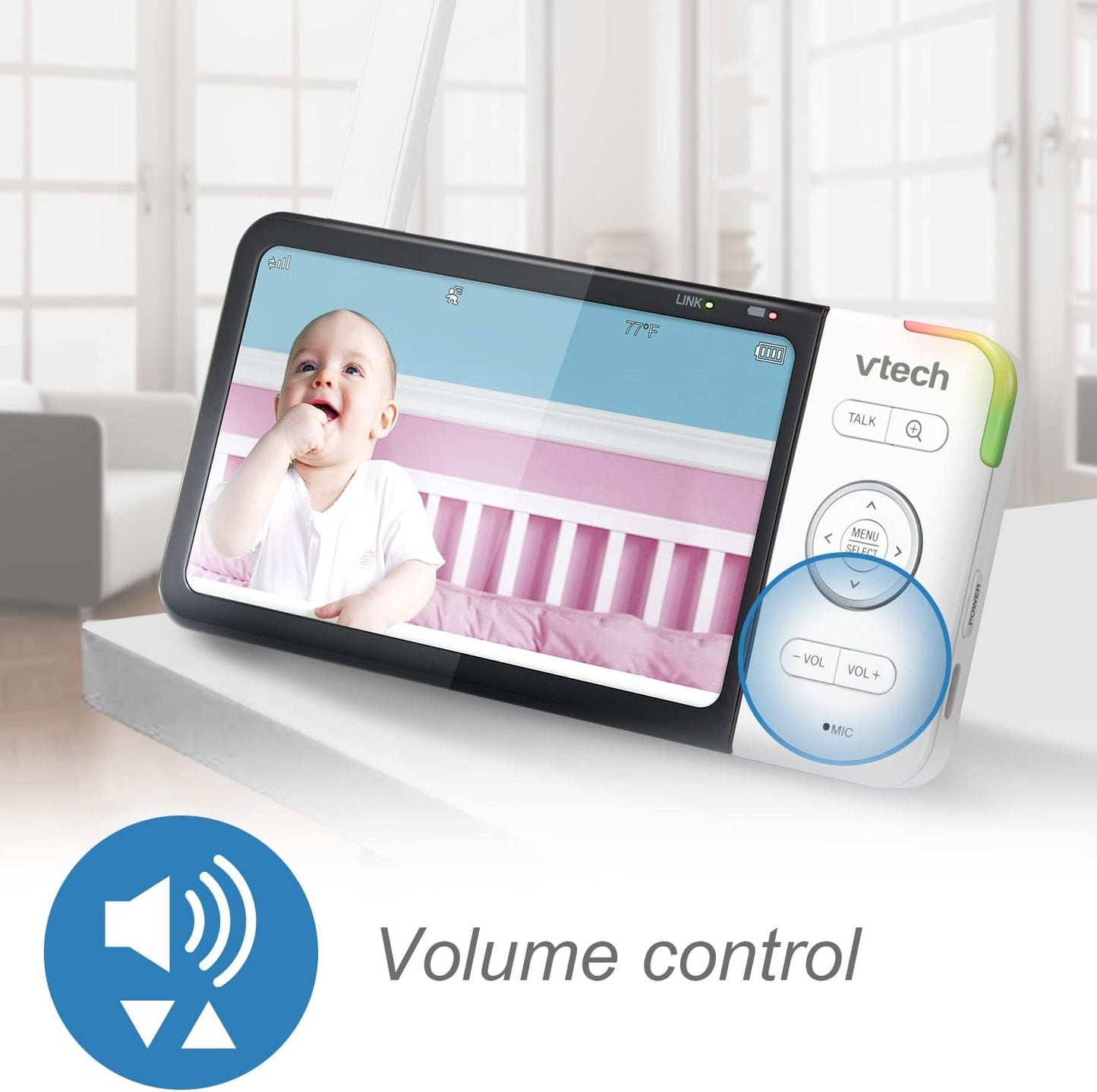 شاشة Vtech الذكية 5 بوصة بتقنية واي فاي 1080 بكسل مع إمكانية التحريك والإمالة