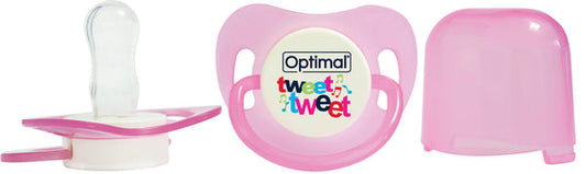 Optimal round nipple silicone pacifier 6 +