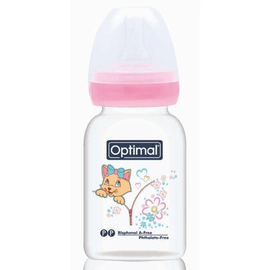 Optimal P.P slim waist feeding bottle 140 ml 0-6 months