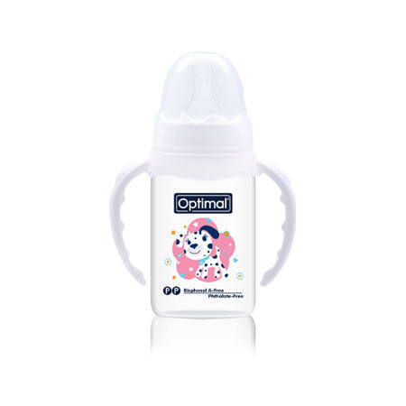 Optimal slim waist feeding bottle with handle 140 ml 0-6 months