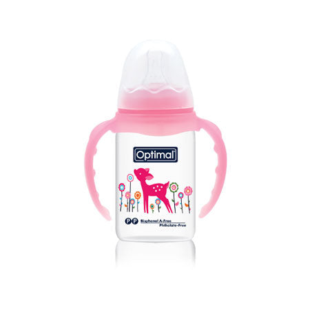Optimal slim waist feeding bottle with handle 140 ml 0-6 months