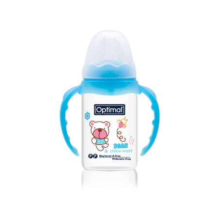 Optimal slim waist feeding bottle with handle 140 ml 0-6 months