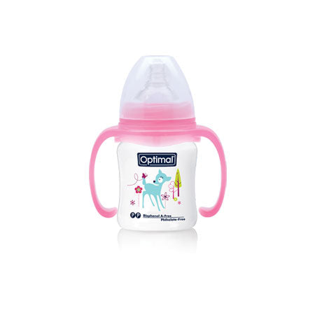Optimal P.P wide neck feeding bottle with handle 180 ml 0-6 months