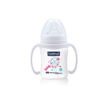 Optimal P.P wide neck feeding bottle with handle 180 ml 0-6 months