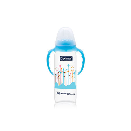 Optimal P.P slim waist feeding bottle with handle 240 ml 6 months &+