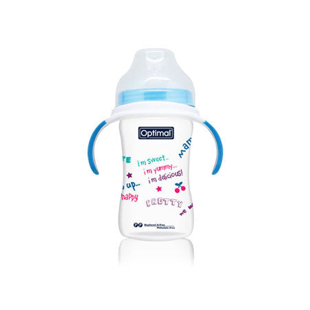 Optimal P.P extra wide neck feeding bottle with handle 240 ml 6+