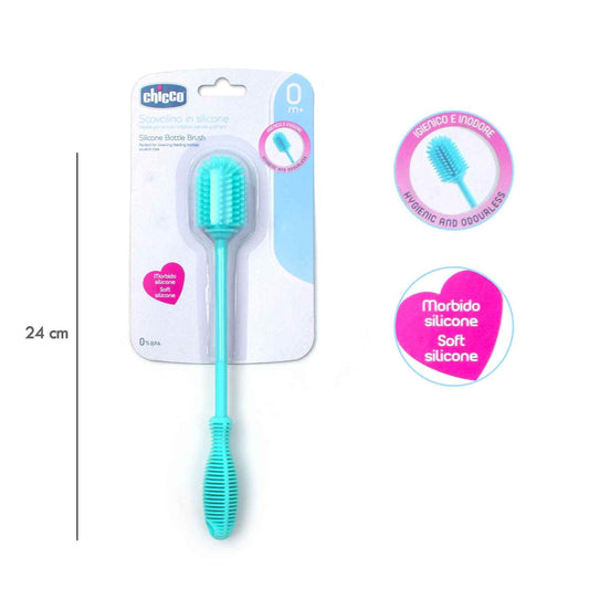 CHICCO Silicon bottle cleaning brush - sky blue