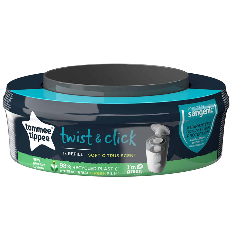 تومي تيبي تويست آند كليك عبوة إعادة تعبئة واحدة من أكياس سلة المهملات