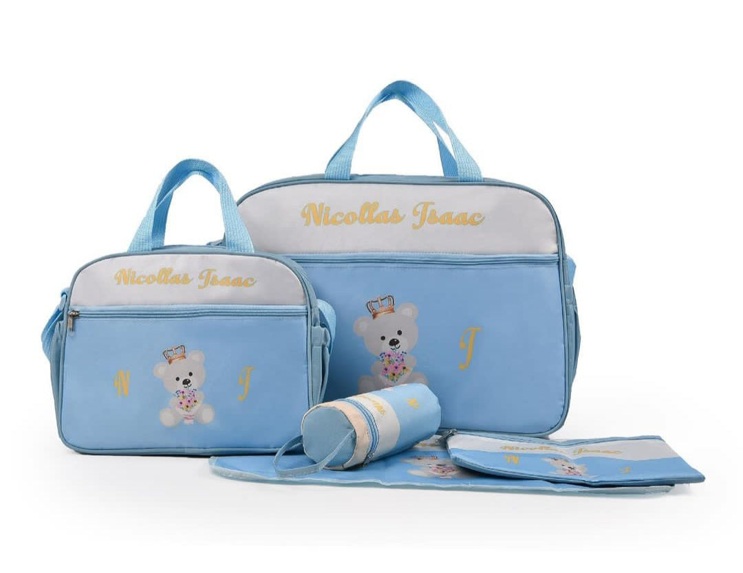 5pcs Bear Print Diaper Bag