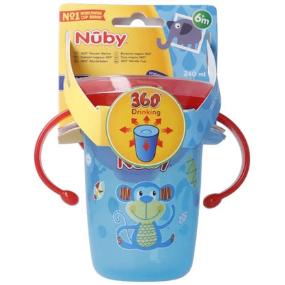 Nuby drinking cup 360° Wonder Cup 240ml with handles leak-proof 6 m+