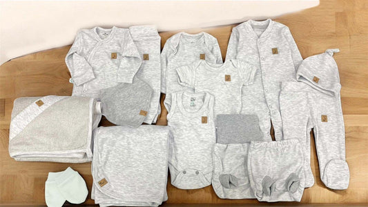 Baby cotton hospital set gray