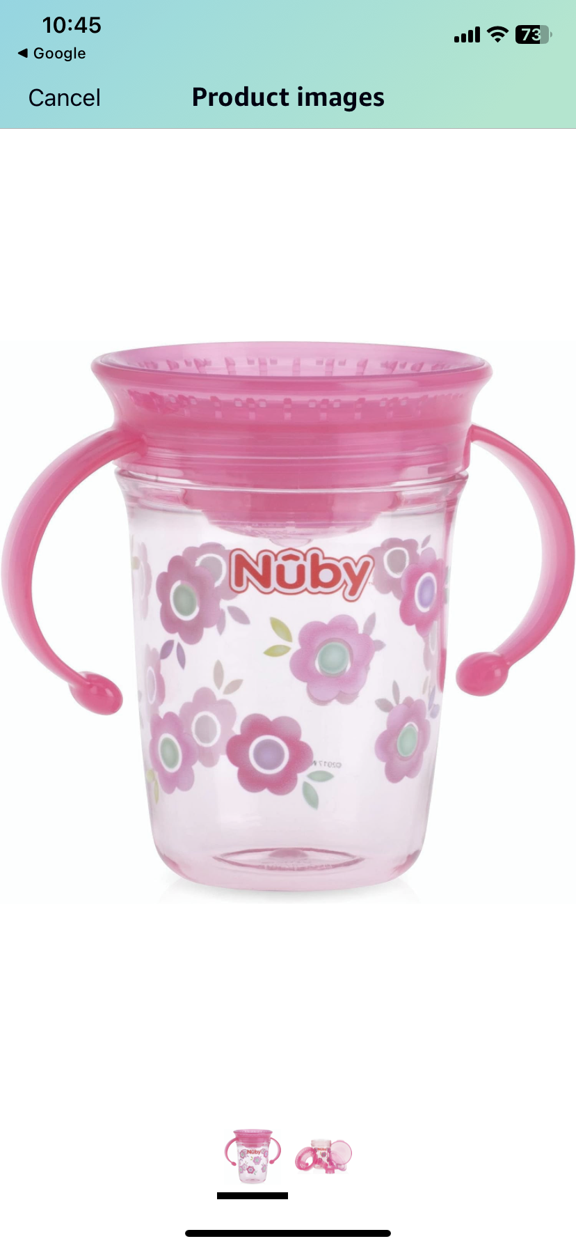 Nuby Tritan No Spill 2 Handle 360 Degree Printed Wonder,