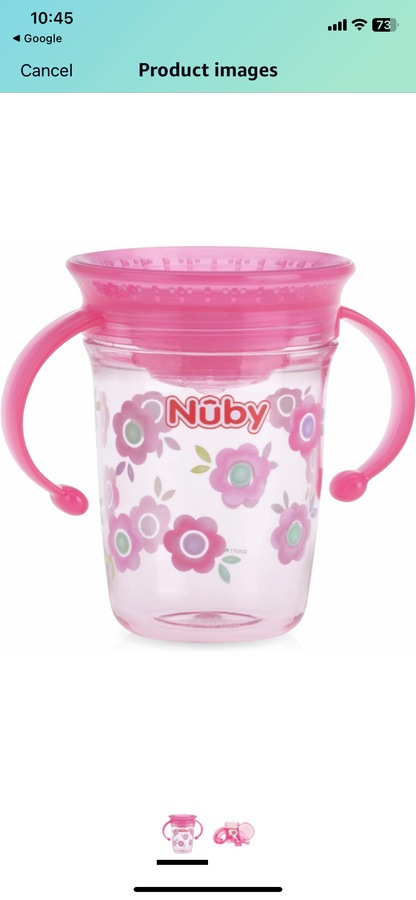 Nuby Tritan No Spill 2 Handle 360 Degree Printed Wonder,