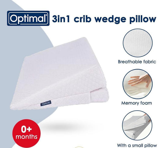 Optimal crib wedge pillow