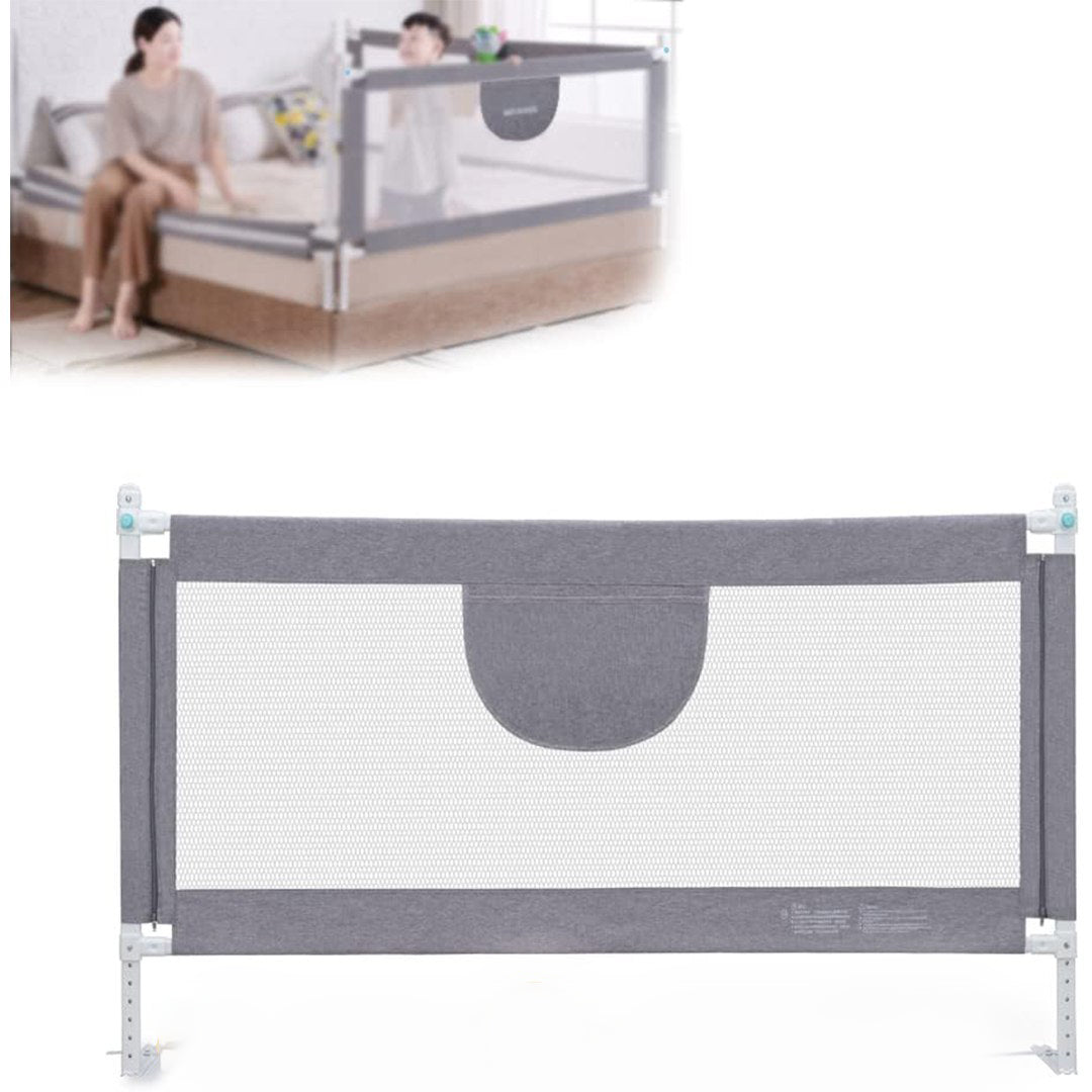 Bed Guard Safety Bed Barrier Grey