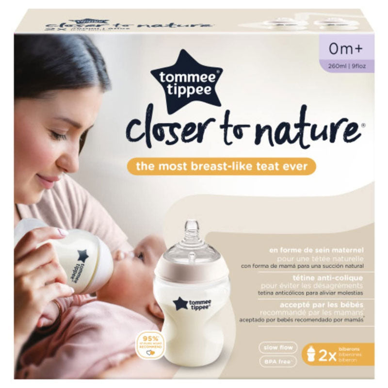 Tommee Tippee 0m+ 2x 260ml Feeding Bottle