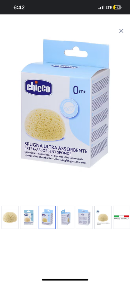 Chicco Safe Hygiene Extra Absorbent Sponge (0m+)
