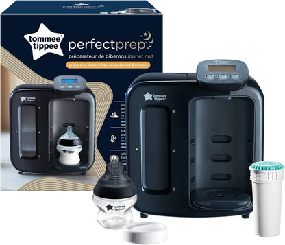 Tommee Tippee Perfect prep day and night bottle processor with antibacterial filter, digital display and sleep-friendly functions, black