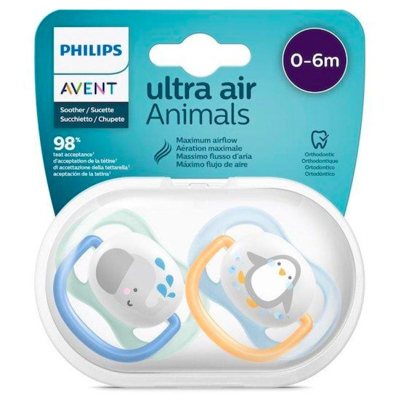 Avent 0-6m Pacifiers Ultra Air Animals