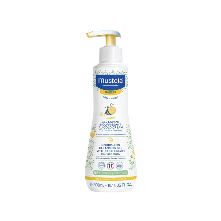 Mustela cleansing gel hair and body 300 ml for dry skin