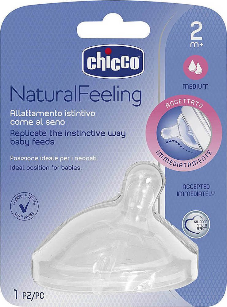 Chicco – Natural Feeling Teat 2m+ Medium Flow 1PC