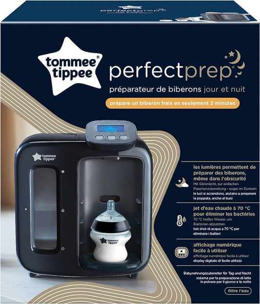 Tommee Tippee Perfect prep day and night bottle processor with antibacterial filter, digital display and sleep-friendly functions, black