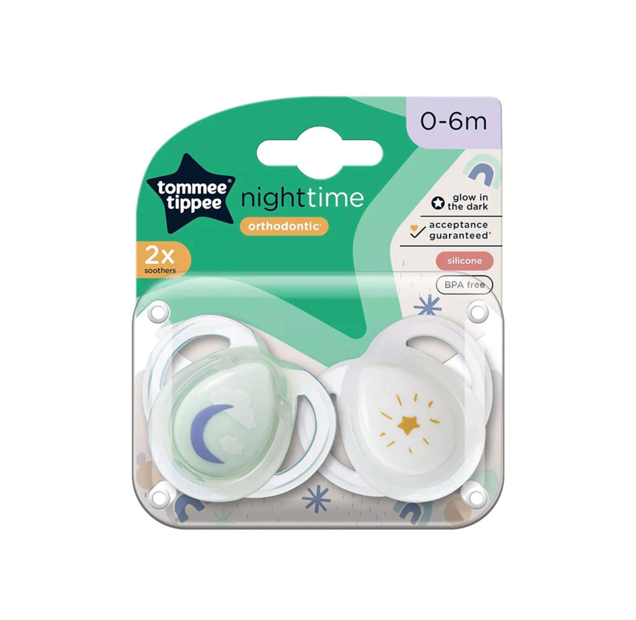 Tommee Tippee night time Soother 0-6m - Assorted Colours