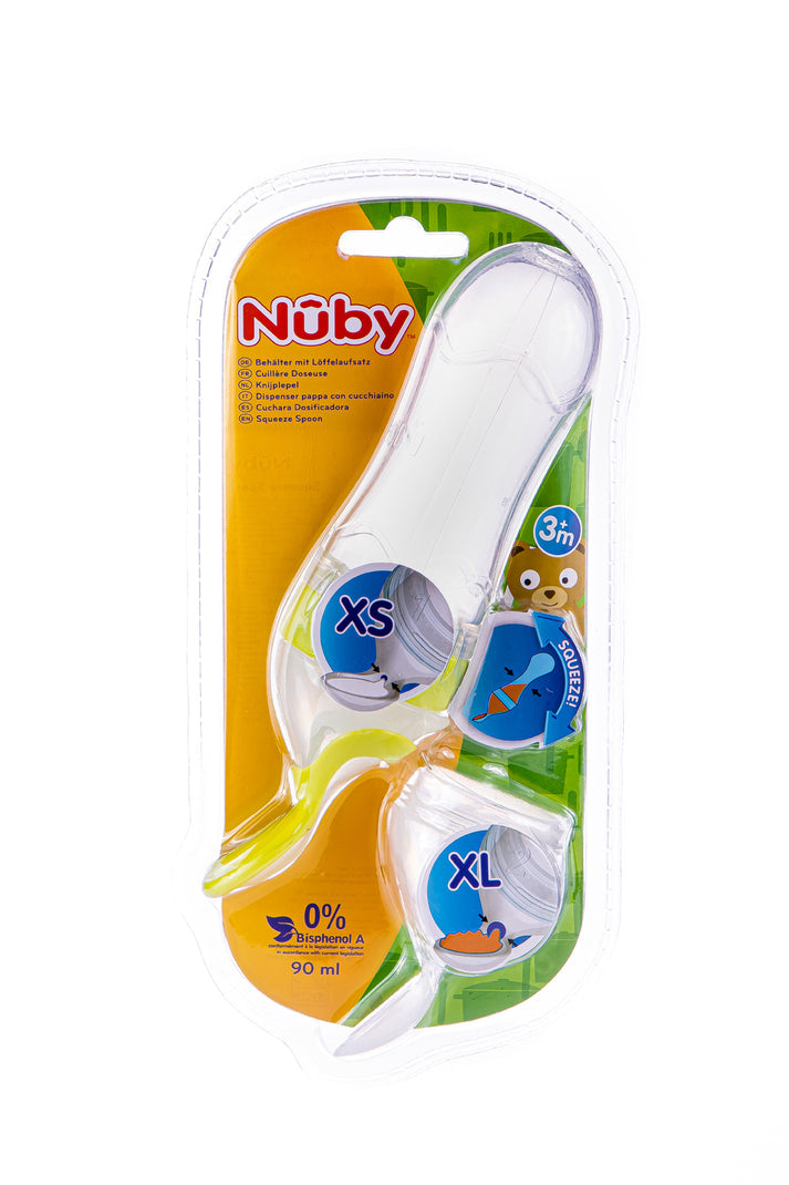 Nuby Semi-rigid silicone spoon bottle for liquid meals (soup, compote) +6 months -