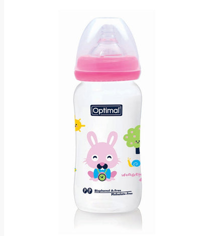 Optimal PP Wide Neck Feeding Bottle 300ml 6+