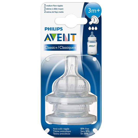 Avent 3 months + 2 medium flow teats