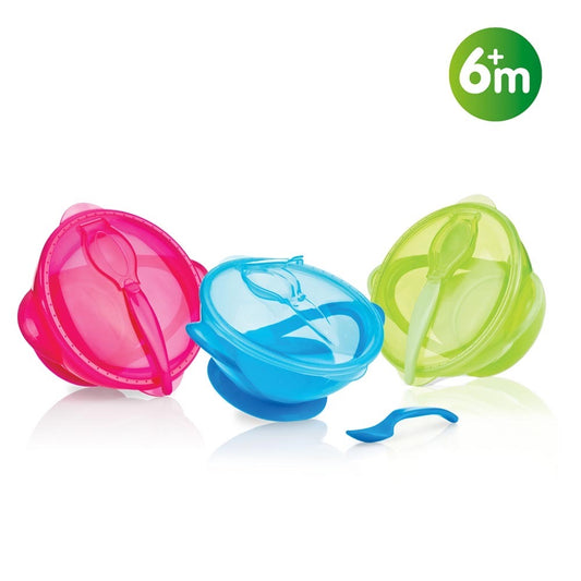 Nuby suction bowl and spoon 400 ml 6 m+